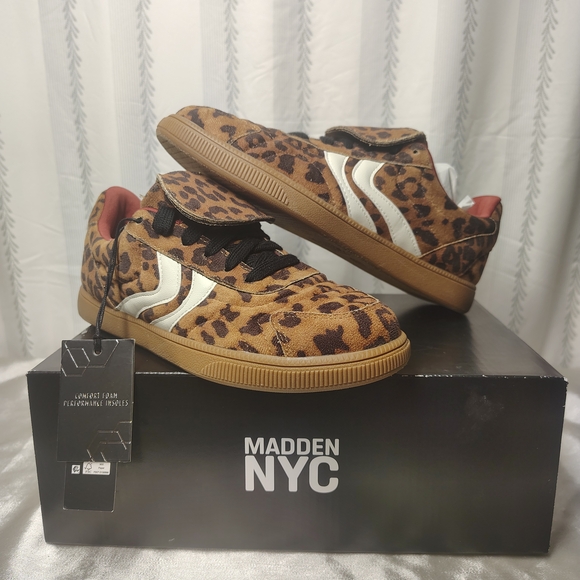 Madden Nyc Shoes - NWT- Madden NYC Leopard Print Fold Over Lace Up Sneakers